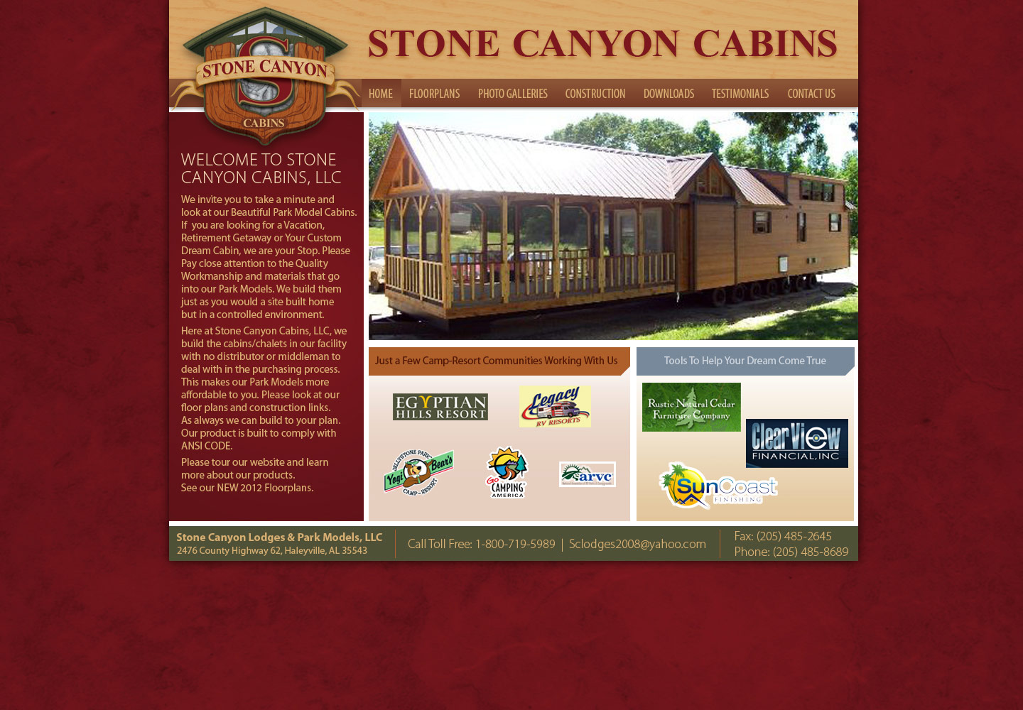 Stone Canyon Cabins Homepage